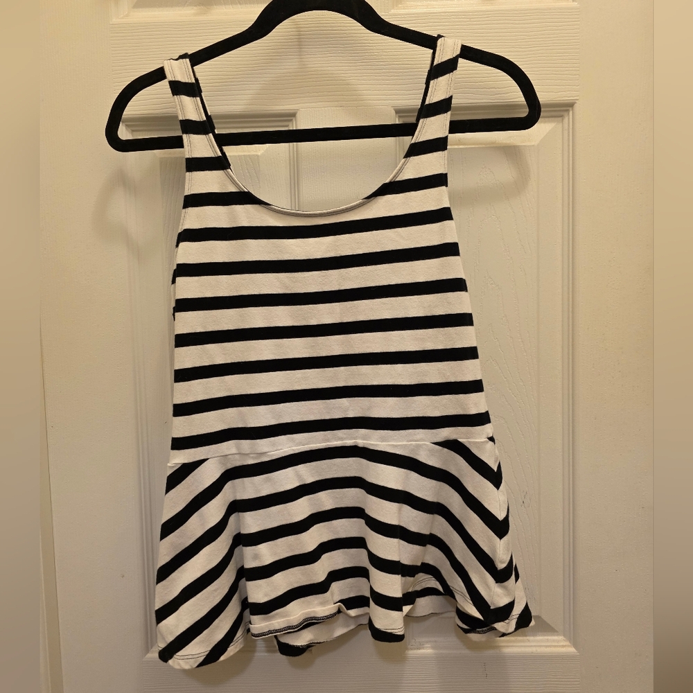 Striped Black and White Women's Top